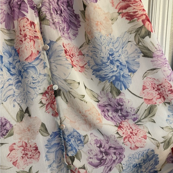 Express Floral Ruffle Blouse - Multicolor - Picture 2 of 3